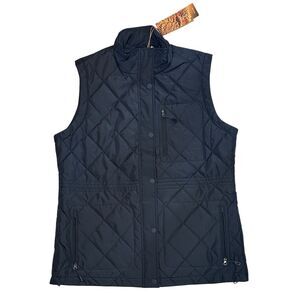 Orvis Women's Quilted Vest Navy Blue Size L Casual Sleeveless